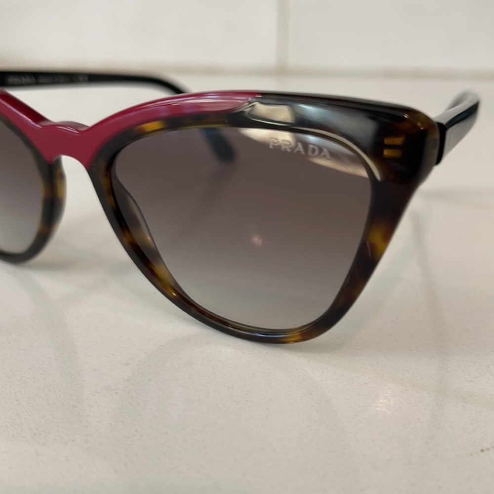 Authentic Prada Sunglasses Tortoise and Red Cat Eye